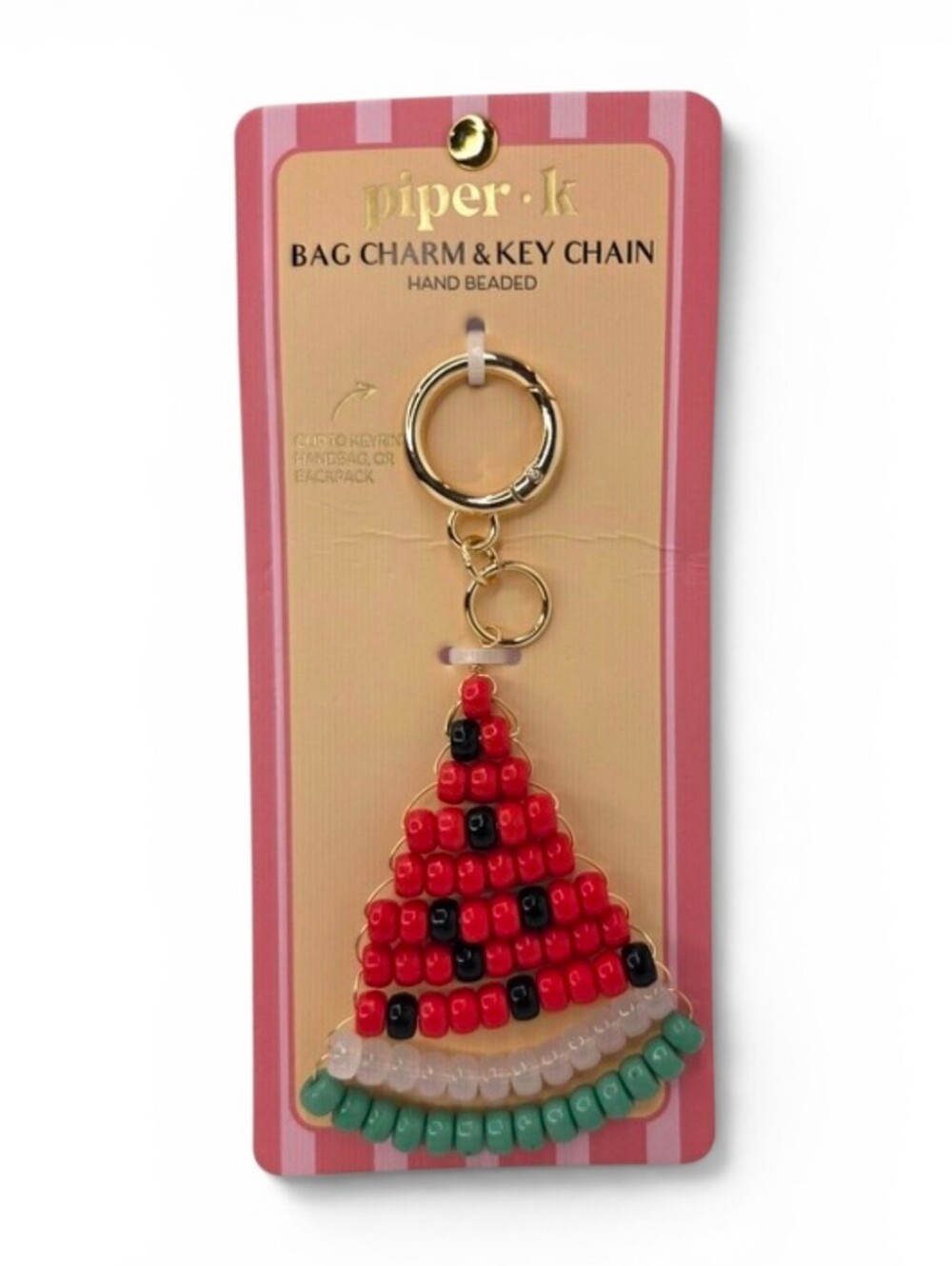 🍉▪️Piper K ▪️ UK exlcusive Beaded Watermelon Bag Charm Key Chain
